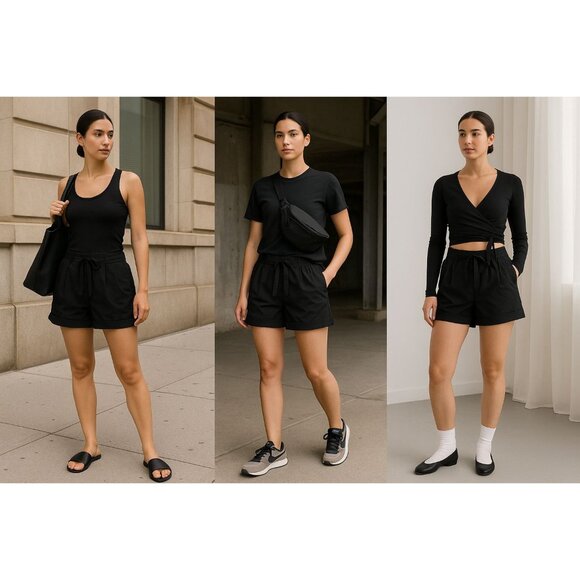 Lululemon High Waisted Rise Women 8 Cuffed Shorts Athleisure Utility - Picture 1 of 7